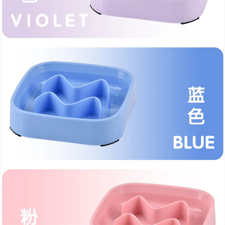 Pet Supplies Color Slow Feeder Cat Bowl Anti-choking Plastic Dog Puzzle Food Bowl, Dog Water Basin For Anxiety Relief