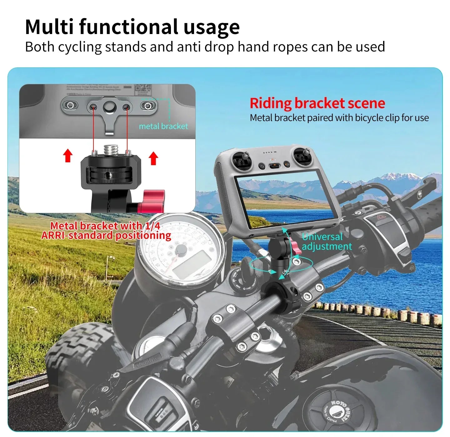 Remote Controller Metal Hook Holder Buckle Bracket Silicone Wrist Strap for DJI Mini 4 3 Pro Drone for DJI RC/RC2 Transmitter