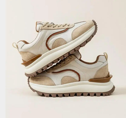 Women Sneakers Genuine Leather Platforms Ladies Casual Sports Shoes Comfy Students Sneakers Summer Popular Size 34-40