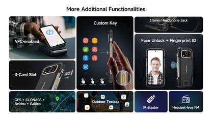 Ulefone Armor 27 Pro 5G Rugged Phone 10600mAh Smartphone 50MP Camera 64MP Night Android 15 Up to 24GB+256GB NFC Waterproof Phone