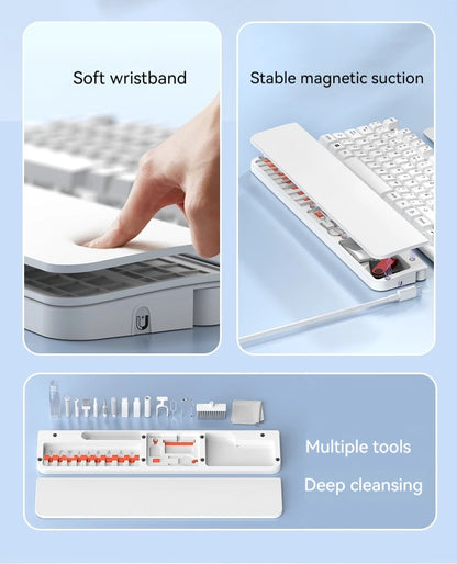 22-in-1 Multifunctional Cleaning Set Office Wristband Keyboard Support Leather Sponge Hand Holder Keyboard Palm Tray
