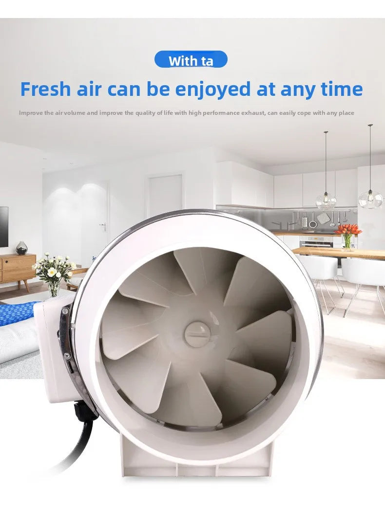Exhaust Fans Home Silent Inline Pipe Duct Fan Bathroom Extractor Ventilation Kitchen Toilet Wall Air Clean Ventilator