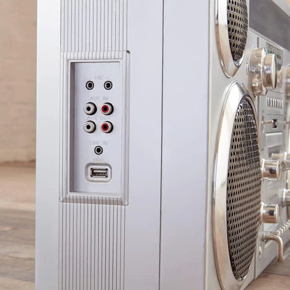 GPO Brooklyn Retro Boombox | Cassette Player, CD Player, Bluetooth Speaker, FM Radio, Portable Stereo System