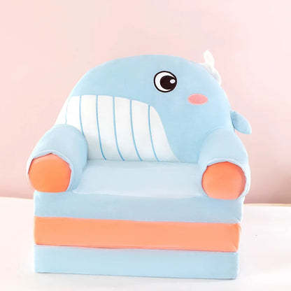 Three-layer folding children's small sofa cartoon kindergarten baby seat stool plush toy lazy sofa removable