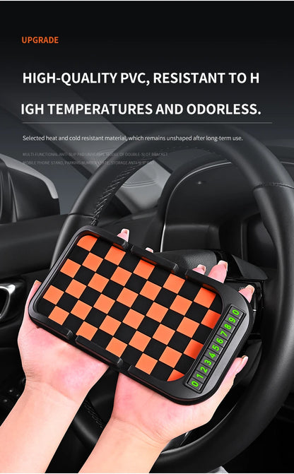 Car Phone Holder, Multifunctional, Dashboard Anti-Slip Mat, Navigation Stand, Parking Number Plate
