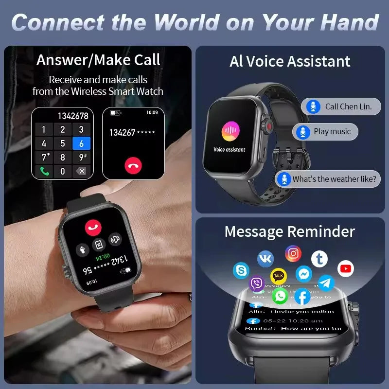 Watch Ultra 2 SE Men Women 1000mAh AMOLED Heart Rate 100+Sport Bluetooth Call GPS Track Waterproof Smart Watch For IOS Android