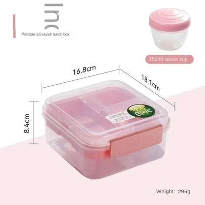 Portable Handle Design Double Layer Lunch Box Compartment Bento Boxes Students Toddler Bento Containers Outdoor Salad Picnic Box