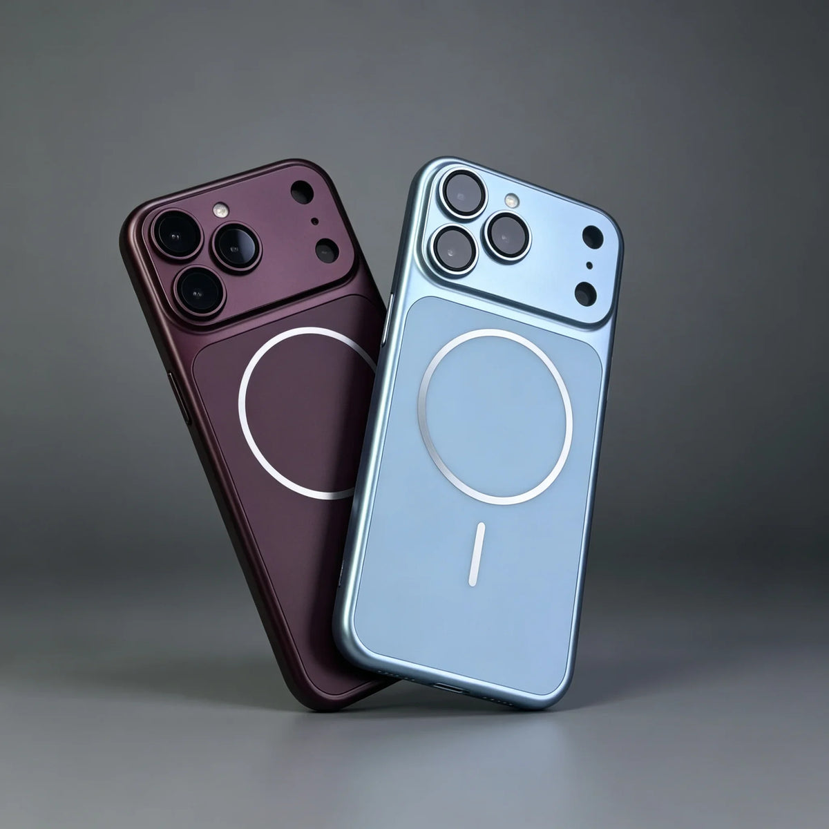 Original Metal Color Magnetic Charge Case For iPhone 18 17 Air 16 15 14 13 Pro Max For Magsafe Large Window Plating Rugged Cover