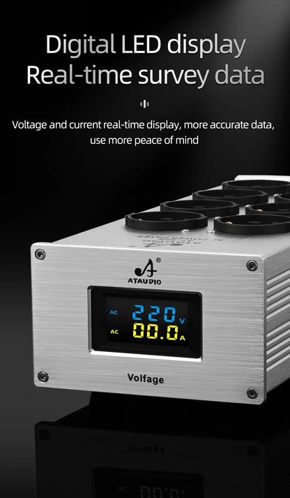 Hi-end EU Hifi Power Filter for Standard EU Socket Noise-free Audio Purifier Filter Power Conditioner with EU Outlets Strip