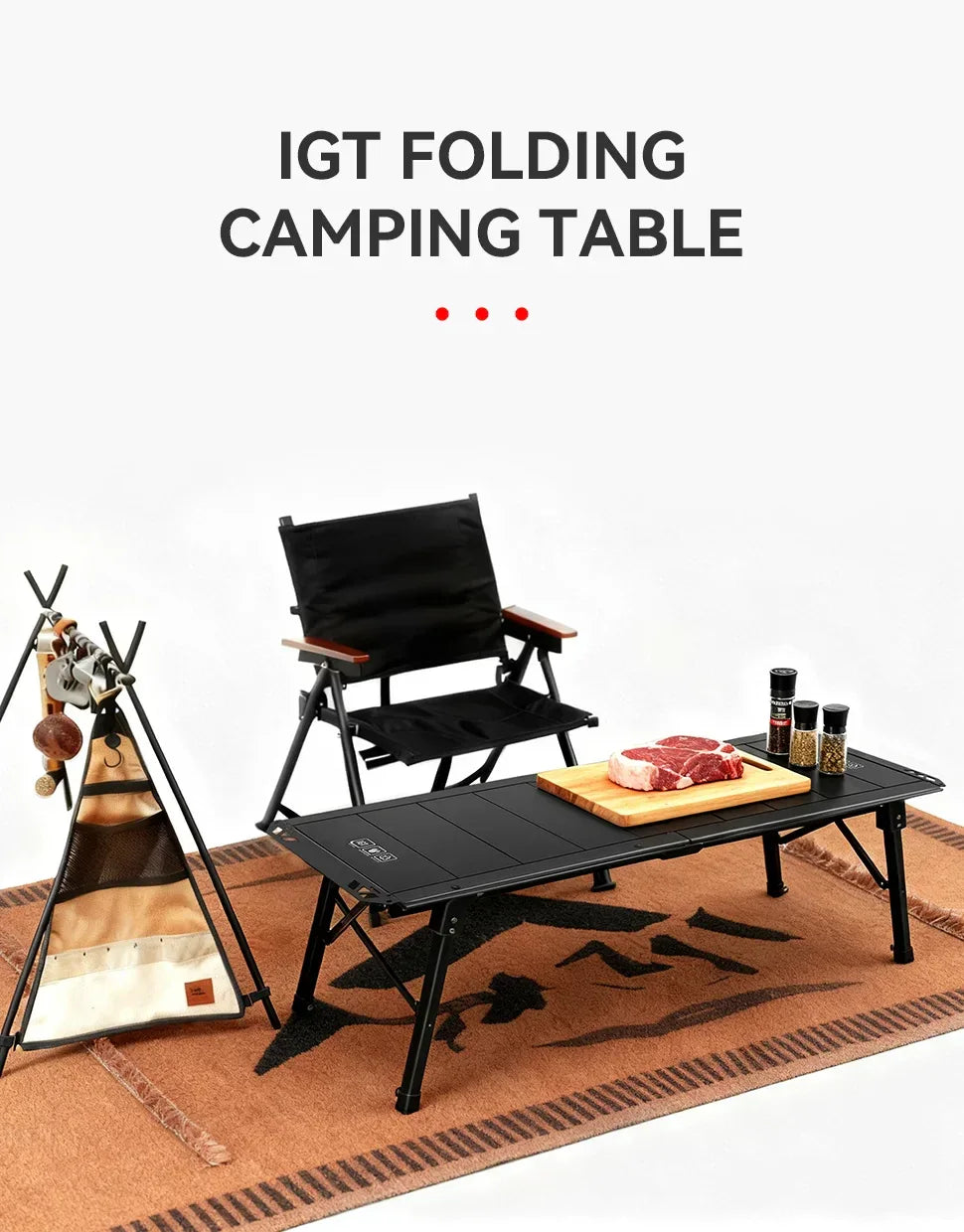 WESTTUNE Outdoor IGT Table IGT 5 Unit Aluminum Alloy Camping Table Portable Folding Desk for Picnic RV Trip Patio Backyard BBQ