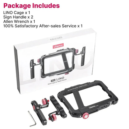 Ulanzi Lino Cage for iPhone 16 15 14 13 X XR XS Max Mini/Pro/Pro Max Smartphone Handle Grip Phone Smartphone Vlog Video
