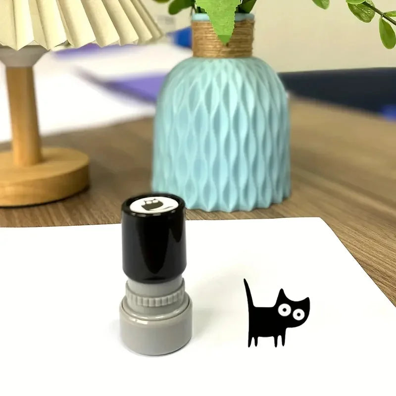1pc 4 Styles Cute Cartoon Stamps Lovely Small Black Cat Stamp DIY Scrapbooking Decoration Diary Collage Stationery