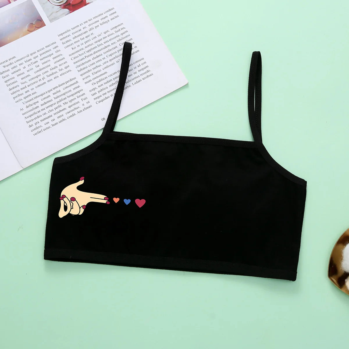1pcs Cotton Thin Teenage Vest Girls Cartoon Print Bras Young Childrens Students Training Bras Maiden Kids Underwears Tank Tops