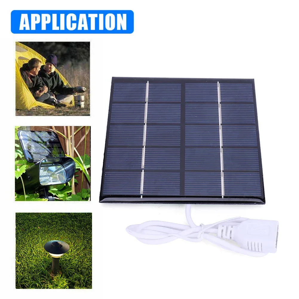 3/5W Battery Charger Solar Panel USB Output Polycrystalline Solar Panel Mobile Power Supply Lightweight for Charger 3.7V Battery