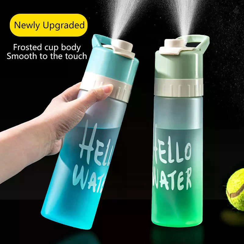 Hot Sale 650ml Spray Water Bottle Outdoor Sports Fitness Water Cup Large Capacity Portable Water Bottle Jet Water Spray Cup