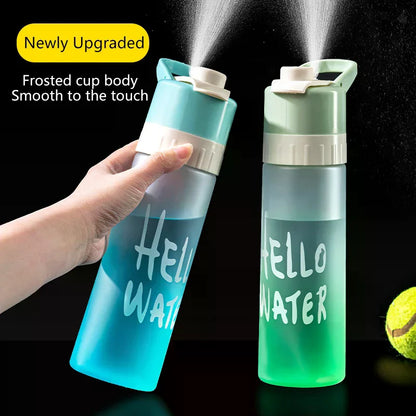 Hot Sale 650ml Spray Water Bottle Outdoor Sports Fitness Water Cup Large Capacity Portable Water Bottle Jet Water Spray Cup