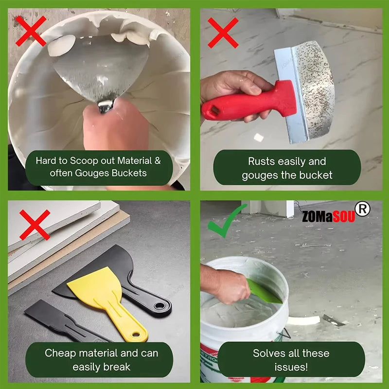 Curved Bucket Scoop Putty Knife Scraper Spackle Paint for Drywall Finishing Plaster Scraping Decals Patch Construction Tools New
