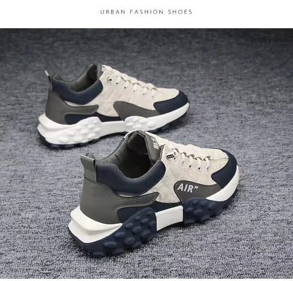 Men's Breathable Low-Top Dad Shoes with Thick Sole Comfortable Running Sneakers Korean Style Spring Season Sport Shoes
