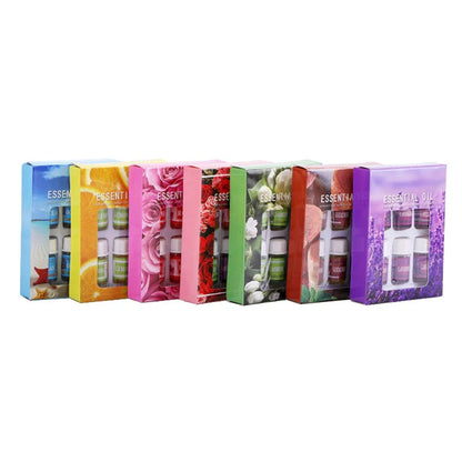 6pcs/set Essential Oils Gift Box Aroma Diffuser Air Humidifier Water-soluble Air Freshener Scents Fragrance Car Perfume Refill