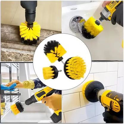 Electric Scrubber Brush Drill Attachment Kit Power Cleaning Brushes For Carpet Glass Auto Tires Nylon Bristle Heads 2 3.5 4 Inch