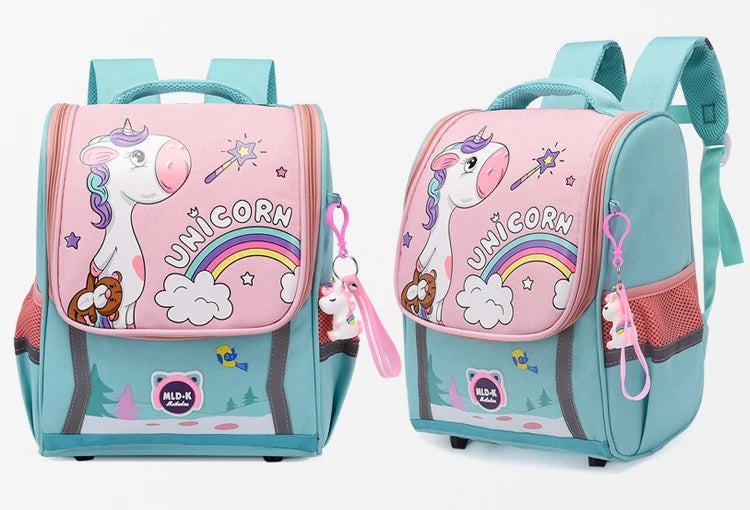 Waterproof Children Primary School Bags Cute Unicorn Rainbow Backpacks Kids Cartoon Animal Dinasour Shcoolbags for Kindergarten