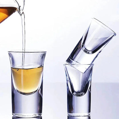 6PCs Glass Set Transparent 15ml Shot Glass Thickened Bottom Liquor Cup Bullet Cups One Mouth Small Cup Wine Drinkware Wholesale
