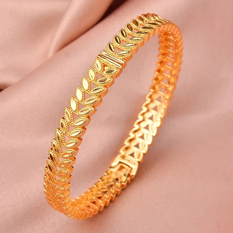 Gold Plated Italian Luxury Bracelet for Men Women,Wedding Fashion Bangles Party Valentine's Day Gift