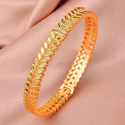 Gold Plated Italian Luxury Bracelet for Men Women,Wedding Fashion Bangles Party Valentine's Day Gift