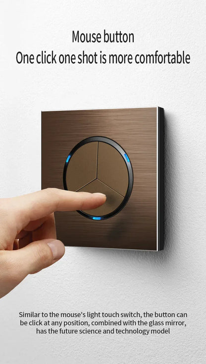 High quality coffee color universal Retro Eu FR 220V wall light switch,Reset button switch electrical socket with LED indicator