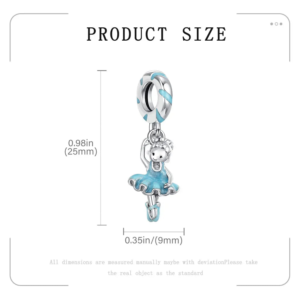 Elegant Mother's Day gifts For mom Ballet Pendant Fit Original Bracelet Diy Jewelry Fine Perfect Heart Rainbow Charm Daily Wear