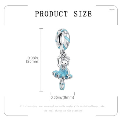 Elegant Mother's Day gifts For mom Ballet Pendant Fit Original Bracelet Diy Jewelry Fine Perfect Heart Rainbow Charm Daily Wear