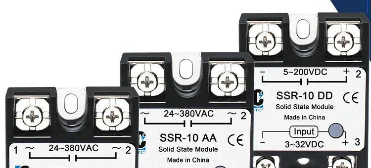 LCTC 1PCS SSR Solid State Relay DC To AC AC To AC DC To DC 10A 25A 40A 50A 60A 80A 100A Non-contact Relay 3-32VDC