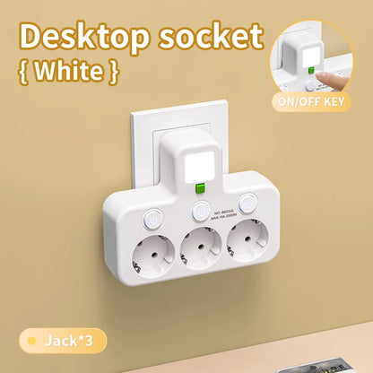 EU plug AC socket power board multi-layer wall socket universal network filter, with or without USB independent switch light ada