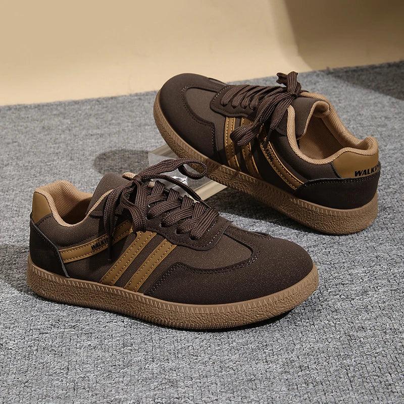 White Platform German Training Shoes Women 2026 Spring Non Slip Thick Sole Casual Sneakers Woman Lace Up Sport Shoes Flats Mujer