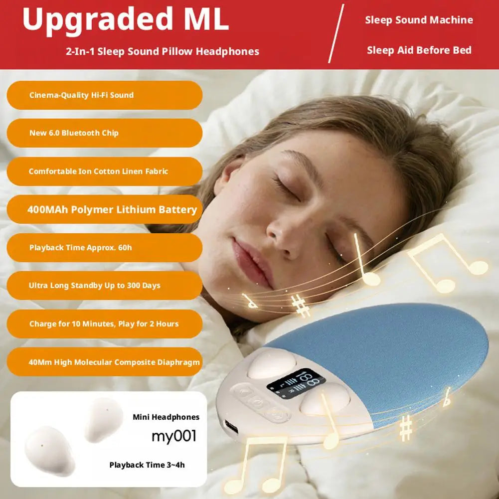 Mini Sleeping Aid Bluetooth Speaker Bluetooth Under Pillow Machine With White Noise 30/60/90 Min Timer for Bed Bedroom Bedside
