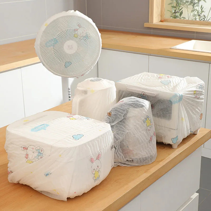 10Pcs Non-Woven Appliance Covers,Dust Protector for Air Conditioner Cartoon Pattern Fan Rice Cooker Microwave Oven Protect Cover