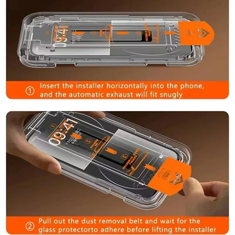 1-3Pcs Dust Free Installation HD 8K Screen Protector For iPhone 17 16 15 11 12 13 14 Pro Max Plus 7 8 Air SE Tempered Glass Film
