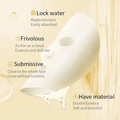 10 Pieces of Rice Puree Facial Mask, Moisturizing, Firming and Hydrating, Korean-Style Skin Care Mask Sheet