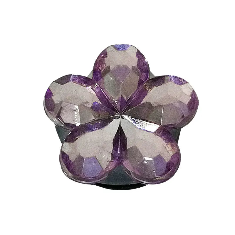 1PCS Bling Crystal PVC Shoe Charms Flower Heart Shaped Gem DIY Accessories Shoe Decorations Charms Transparent Diamond