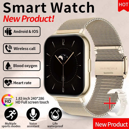 LIGE 2026 New Health Monitor 1.83" HD Screen Fitness SmartWatch Call Reminder Bluetooth Call Waterproof Smart watch Men Women
