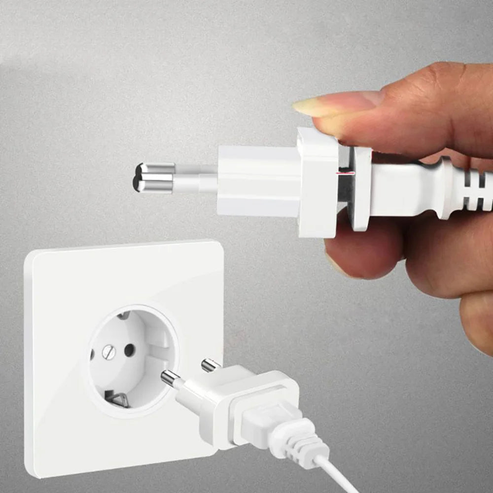 1 Pcs 4.8mm Power Plug Adapter US To EU Euro Europe Plug Power Plug Converter Travel Adapter Power Converter Outlet
