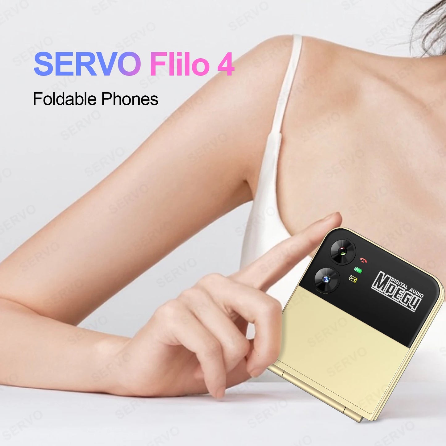 SERVO 4 SIM Fashionable Flip Cellular Phone Speed Dial Flashlight Magic Voice FM Radio 2G GSM Foldable Mobile Phone Type-C 2.6"