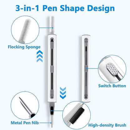 3 In 1 Bluetooth Earphones Cleaning Tool Earbuds Case Cleaner Kit Cleaning Brush Pen For Airpods Pro 3 2 1 Headphones Clean Set