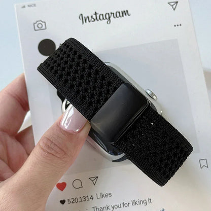 Nylon Magnetic Band for Apple Watch 45mm 41mm 44 40mm Series 10 46mm 42mm Soft Bracelet for IWatch Ultra 49mm 9 7 8 6 5 4 Strap