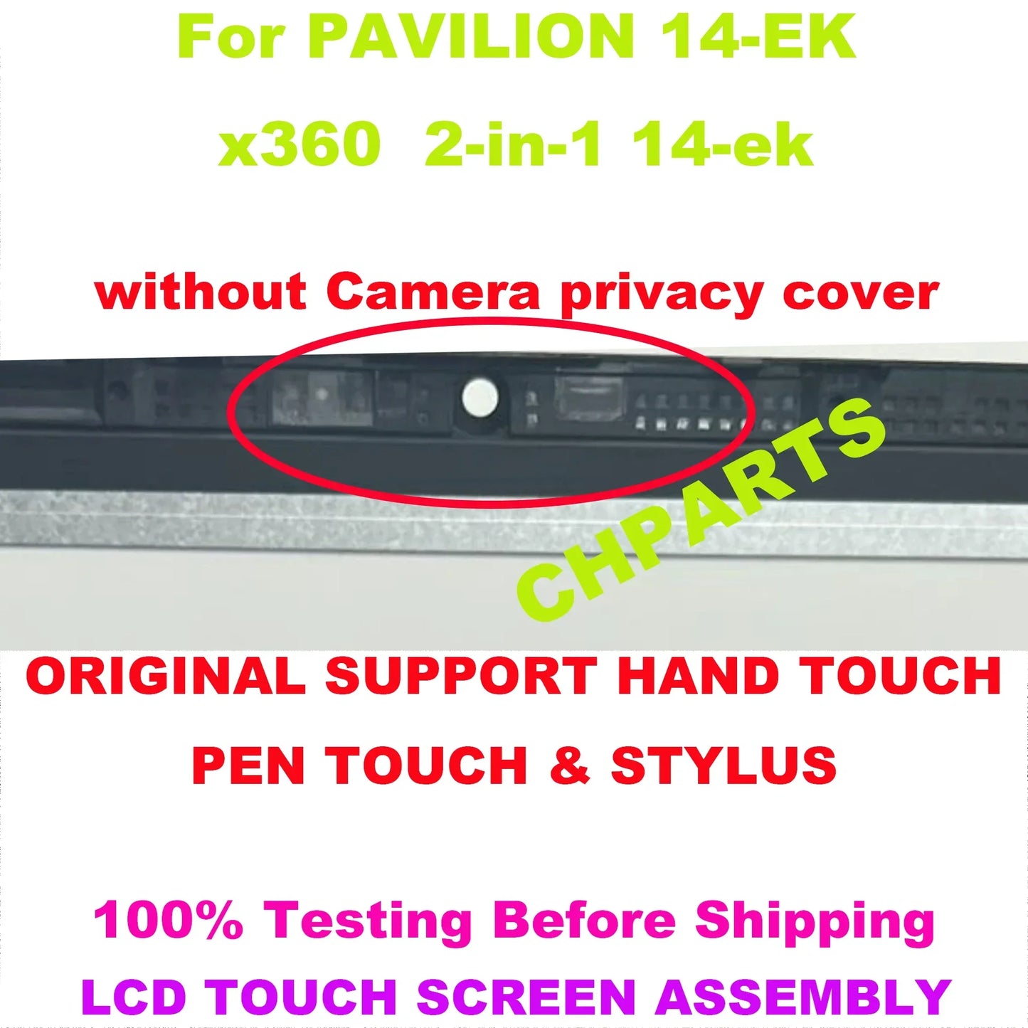 N09468-001 14“ For hp Pavilion x360 14 EK 14-ek 2-in-1 Laptop Lcd Touch Screen Replacement Assembly 250 nits 45% NTSC 1920*1080