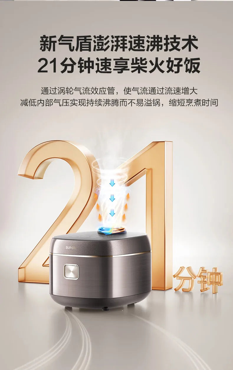 SUPOR 4L Rice Cooker 0-Fluorine Glazed Ball Pot Micro Pressure 21-Min Fast Cook Anti-Overflow 220V