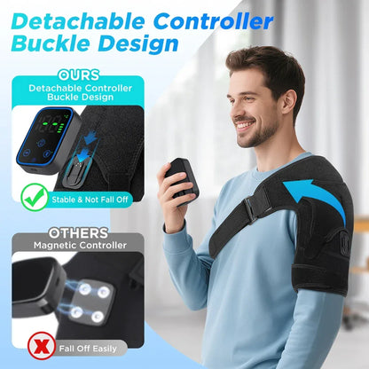 Vibration Shoulder Steamer Belt Heated Shoulder Warmer Massager Electric Smart Massage Machine Temperature Adjust