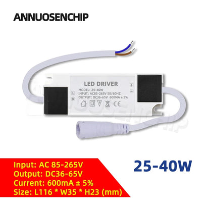 Hot 300mA 600mA LED Constant Current Driver Power Supply 85-265V AC to DC Lighting Transformers for Downlight Lamp Ceiling Light