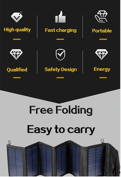 800W Foldable Solar Panel Portable 6-fold Solar Panels Charger USB 5V DC Full Time Power Solar Panel Mobile Power Supply