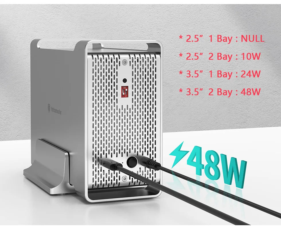 Yottamaster HDD Hard Drive Storage Box Housing Chest for NAS 1/2 Dual Bay RAID SSD Enclosure 2.5 3.5 inch SATA HD External Case